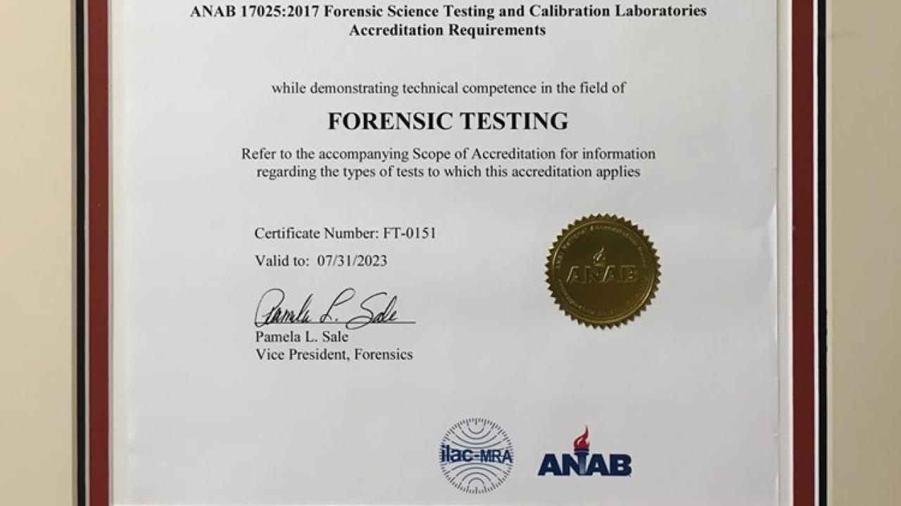 ANAB certificate