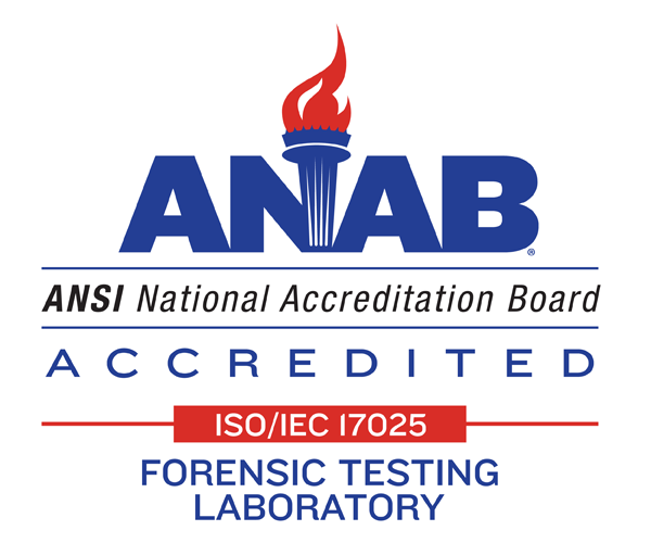 Symbol of an ANAB Accredited Forensic Testing Laboratory