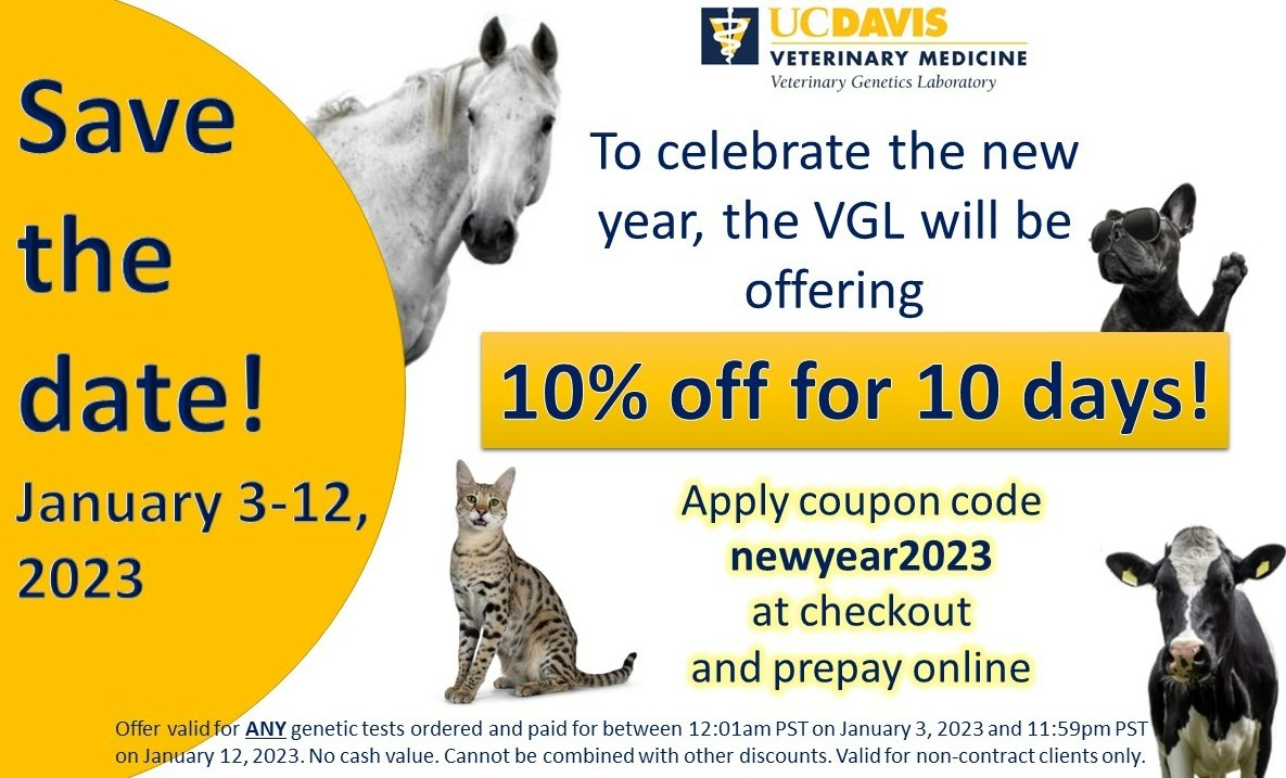 January 2023 promotion - 10% off any genetic tests for 10 days
